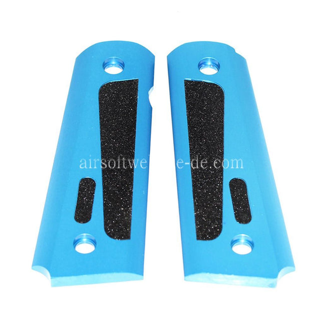 Airsoft Website CNC Aluminum Punktier Griffabdeckung Geeignet für Tokyo Marui M1911 / MEU Pistolen Blau/Schwarz