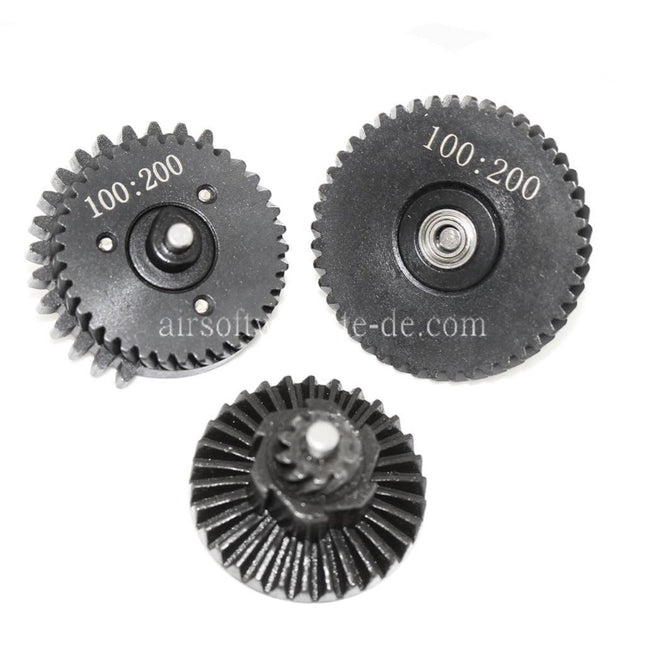 Army Force CNC Stahl 100:200 3mm Kugellager Schrägverzahnung Hohem Drehmoment Zahnradsatz Geeignet für Version 2/3 V2 V3 AEG Getriebe Gewehre Airsoft