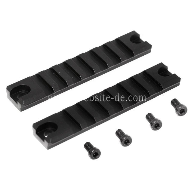 Golden Eagle 2 Stück 98mm R4 7-Slots 20mm Schiene Geeignet für JG Jing Gong CYMA Golden Eagle Tokyo Marui G36 Serie AEG Gewehre Airsoft Schwarz