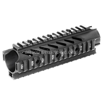 APS CNC Aluminum 176mm 7 Zoll OD Free Float Handschutz Schienen System Geeignet für M4 M16 Serie AEG Gewehre Airsoft Schwarz