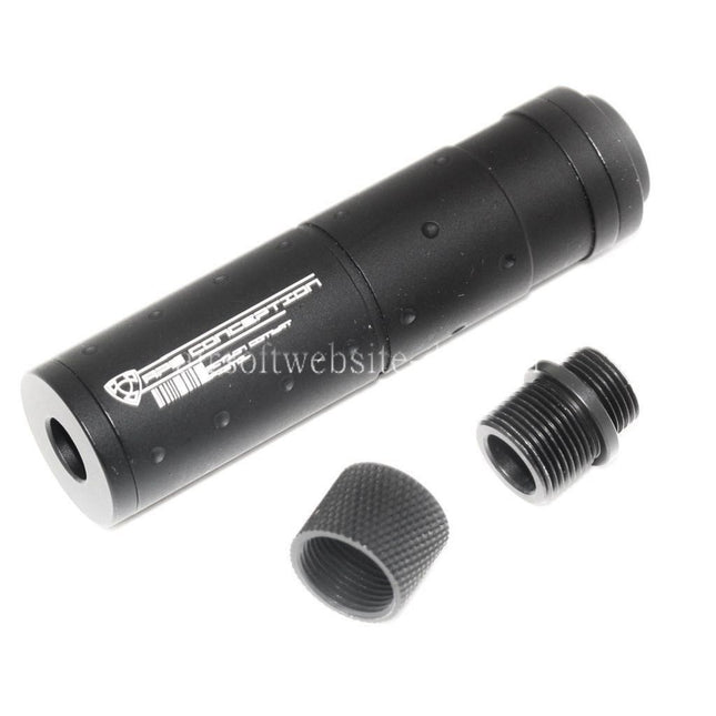 APS Schalldämpfer mit Adapter -14mm -12mm CCW Geeignet für ACP601 606 Black Hornet Tokyo Marui G17 Serie GBB Pistolen Airsoft