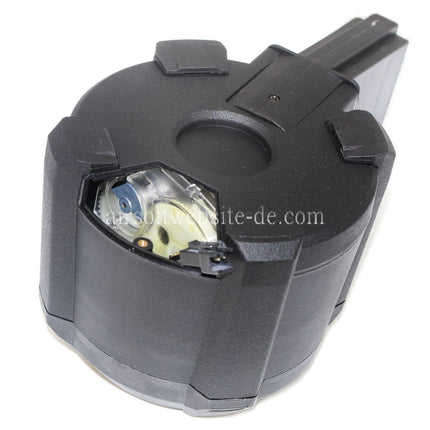 BATTLEAXE 1400rd Elektrisch Trommelmagazin Geeignet für M4 M16 Serie AEG Gewehre Airsoft Schwarz