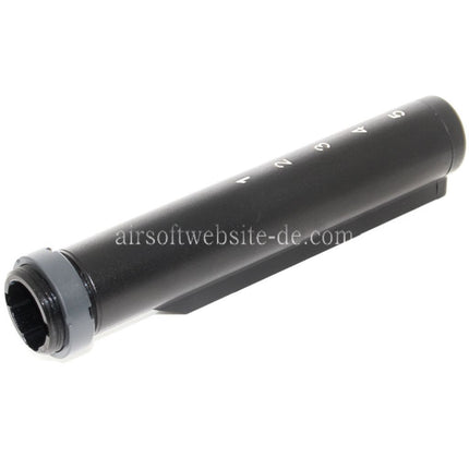 E&C 6-Positions Gewehrschaft Pufferrohr Geeignet für M4 M16 Serie AEG Gewehre Airsoft Schwarz