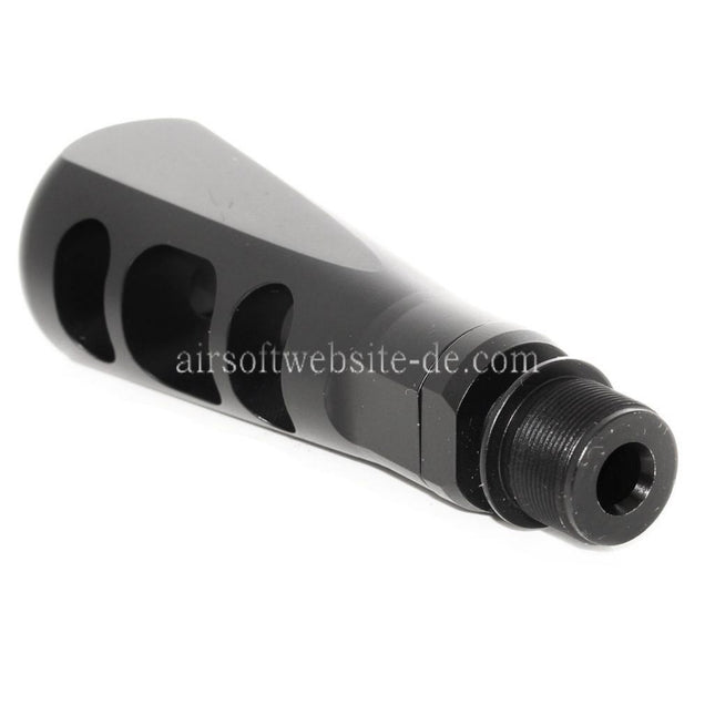 Airsoft Website 107mm Tanker Mündungsfeuerdämpfer Geeignet für -14mm CCW Gegen den Uhrzeigersinn Lauf Gewehre
