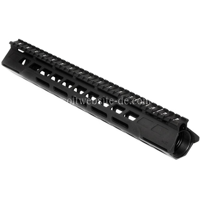 APS CNC 13.5 Zoll PER Phantom 4.0 M-LOK Handschutz Schienen System Geeignet für APS CYMA G&P JG Tokyo Marui M4 M16 Serie AEG Gewehre Airsoft Schwarz
