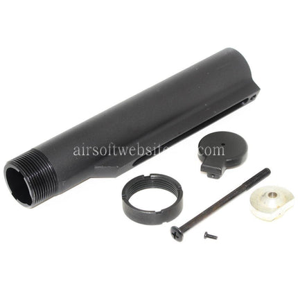 D-Boys 6-Positions Gewehrschaft Pufferrohr Geeignet für M4 M16 Serie AEG Gewehre Airsoft Schwarz