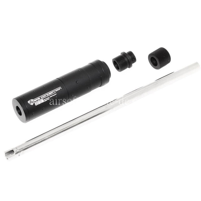 APS 6.03mm 190mm Power Up Erweitert Innere Lauf and Schalldämpfer mit Adapter (-12mm CCW To -14mm CCW) Geeignet für ACP601 Black Hornet Serie GBB Pistolen Airsoft