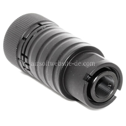 CYMA Einstellbares Soundverstärkungs design AK74 Mündungsfeuerdämpfer Geeignet für -14mm CCW Gegen den Uhrzeigersinn Lauf Gewehre Airsoft Schwarz