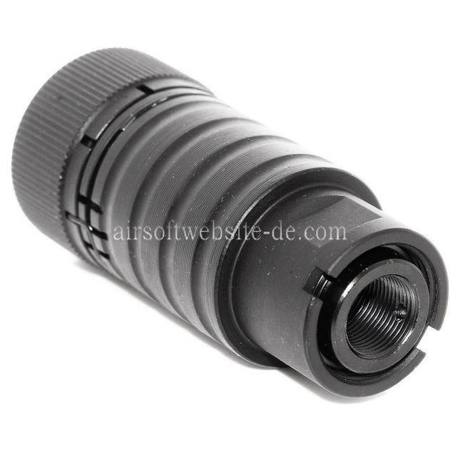 CYMA Einstellbares Soundverstärkungs design AK74 Mündungsfeuerdämpfer Geeignet für -14mm CCW Gegen den Uhrzeigersinn Lauf Gewehre Airsoft Schwarz