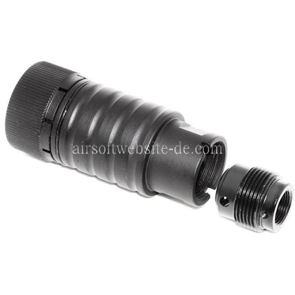 CYMA Einstellbares Soundverstärkungs design AK74 Mündungsfeuerdämpfer Geeignet für -14mm CCW Gegen den Uhrzeigersinn Lauf Gewehre Airsoft Schwarz