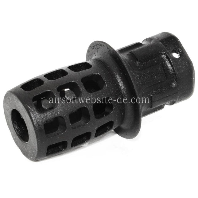 AIRSOFT WEBSITE 55mm Top Hat Mündungsfeuerdämpfer Mündungsbremse Geeignet für -14mm CCW Gegenuhrzeigersinn Gewinde Lauf Gewehre Schwarz