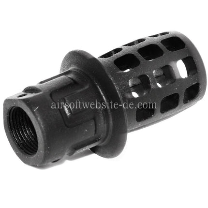 AIRSOFT WEBSITE 55mm Top Hat Mündungsfeuerdämpfer Mündungsbremse Geeignet für -14mm CCW Gegenuhrzeigersinn Gewinde Lauf Gewehre Schwarz