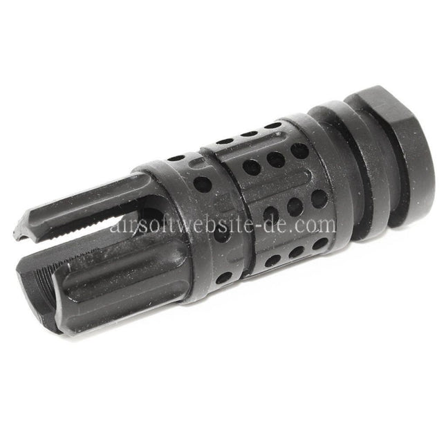 APS 68mm ICEFYRE Mündungsbremse Mündungsfeuerdämpfer Geeignet für -14mm CCW Gegen den Uhrzeigersinn Lauf Gewehre Airsoft Black