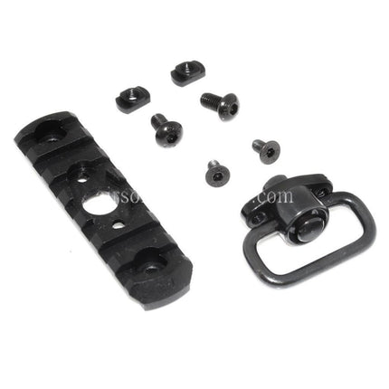 APS 7-Slots MIL-STD 1913 Rail M-LOK Schienen Segmentplatte mit QD Riemenwirbel