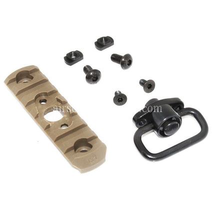 APS 7-Slots MIL-STD 1913 Rail M-LOK Schienen Segmentplatte mit QD Riemenwirbel