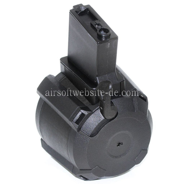 BATTLEAXE 1400rd Klangsteuerung Elektrisch Trommelmagazin Geeignet für M4 M16 Serie AEG Gewehre Airsoft Schwarz