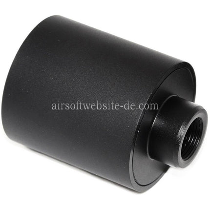 AIRSOFT WEBSITE 48mm/55mm Metall Mündungsbremse Mündungsfeuerdämpfer geeignet für -14mm CCW Gewehre mit gegen den Uhrzeigersinn gerichtetem Gewindelauf Airsoft Schwarz