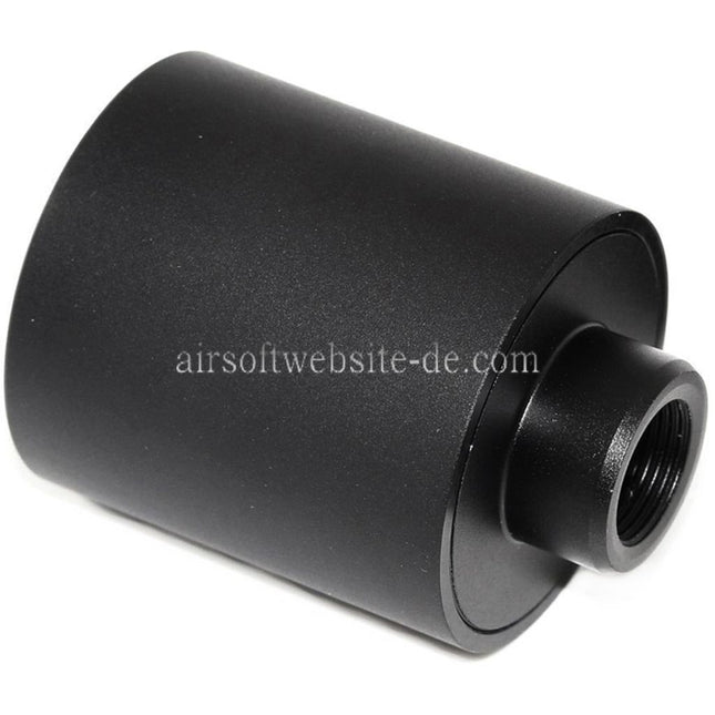 AIRSOFT WEBSITE 48mm/55mm Metall Mündungsbremse Mündungsfeuerdämpfer geeignet für -14mm CCW Gewehre mit gegen den Uhrzeigersinn gerichtetem Gewindelauf Airsoft Schwarz