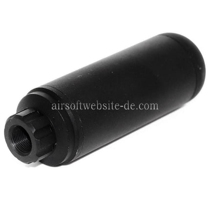 5KU 117mm Aluminium Poseidon Stil Micro Schalldämpfer Laufverlängerungsrohr Geeignet für -14mm CCW Gegen den Uhrzeigersinn Lauf Gewehre Airsoft Schwarz