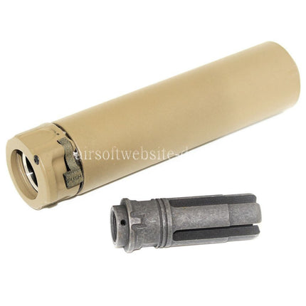 5KU 158mm SOCOM556 RC2 Schalldämpfer mit Mündungsfeuerdämpfer Geeignet für -14mm CCW gegen den Uhrzeigersinn Gewindelauf  Gewehre Airsoft