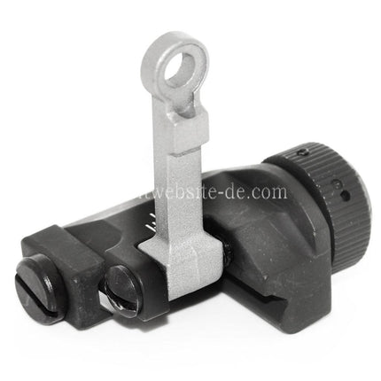 Airsoft Website KAC Stil 300M Metall Hochklappen Korn Kimme Set Geeignet für MK18 MOD-1 M4 M16 AEG Gewehre Black/Silber