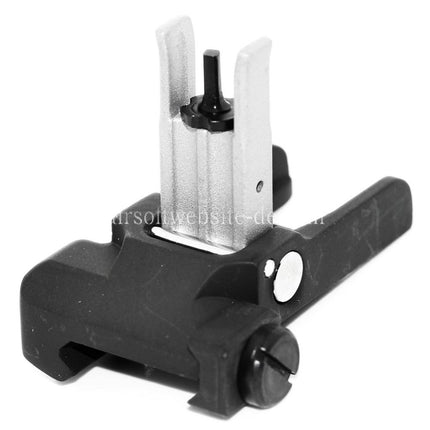 Airsoft Website KAC Stil 300M Metall Hochklappen Korn Kimme Set Geeignet für MK18 MOD-1 M4 M16 AEG Gewehre Black/Silber