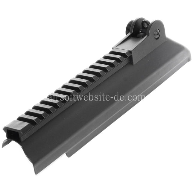 Airsoft Website Obere Empfängerabdeckung mit 20mm Taktikschienen Kimme Geeignet für CYMA Tokyo Marui AKS74U Serie AEG Gewehre Schwarz