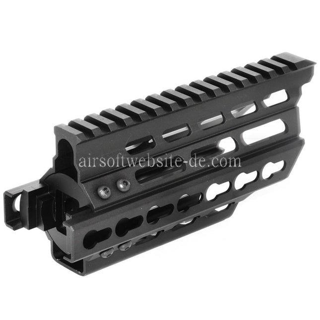 BATTLEAXE 166mm CNC P90 Keymod RAS Handschutz Schienen System Geeignet für Tokyo Marui P90 AEG Gewehre Airsoft Schwarz
