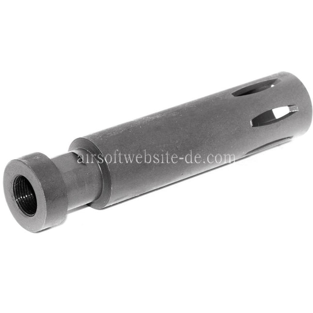 Airsoft Website 119mm XM177 E2 Mündungsbremse Mündungsfeuerdämpfer Geeignet für +14mm CW Rechtsgewinde Lauf Gewehre