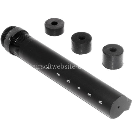 5KU 6-Positions Gewehrschaft Pufferrohradapter Geeignet für Western Arms WA G&P WOC M4 M4A1 Serie GBB Gewehre Airsoft Schwarz