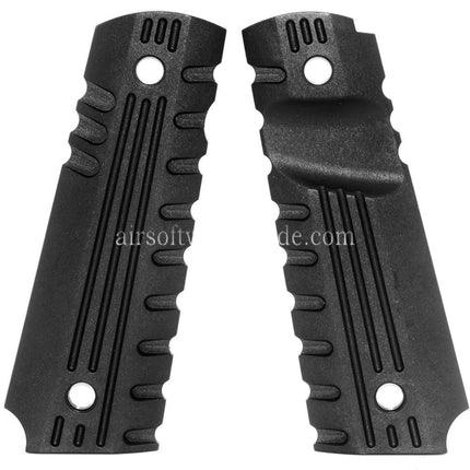 Airsoft Website Plastik Griffabdeckung (Different Stils) Geeignet für DOUBLE BELL ARMY AW WE KJ Tokyo Marui M1911 M.E.U Serie 70 M45A1 WARRIOR GBB Pistolen Schwarz
