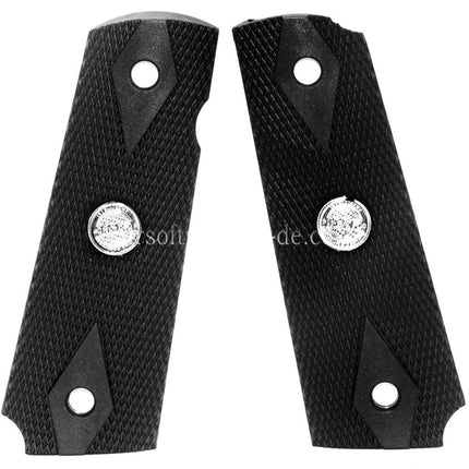 Airsoft Website Plastik Griffabdeckung (Different Stils) Geeignet für DOUBLE BELL ARMY AW WE KJ Tokyo Marui M1911 M.E.U Serie 70 M45A1 WARRIOR GBB Pistolen Schwarz