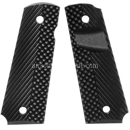 Airsoft Website Plastik Griffabdeckung (Different Stils) Geeignet für DOUBLE BELL ARMY AW WE KJ Tokyo Marui M1911 M.E.U Serie 70 M45A1 WARRIOR GBB Pistolen Schwarz