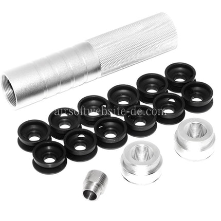 Airsoft Website 146mm 5.75 Zoll Noise Damping Bowl Schalldämpfer Laufverlängerungsrohr +/-14mm CW/CCW Gewinde Lauf Airsoft