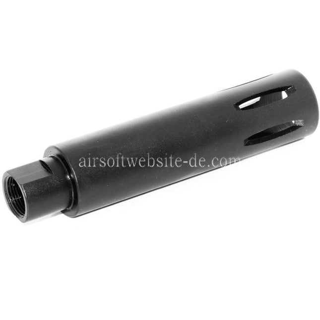 Airsoft Website 113mm XM177 Stil M16 Mündungsbremse Mündungsfeuerdämpfer Geeignet für -14mm CCW Gegen den Uhrzeigersinn Lauf Gewehre Schwarz