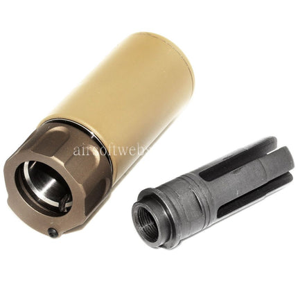 5KU 94mm QD Mini Schalldämpfer mit Mündungsfeuerdämpfer Geeignet für -14mm CCW Gegen den Uhrzeigersinn Lauf Gewehre Airsoft