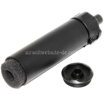 5KU 133mm SOCOM46 Mini Schalldämpfer mit Mündungsfeuerdämpfer Geeignet für +12mm CW Rechtsgewinde Lauf Gewehre Airsoft