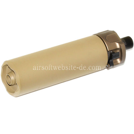 5KU 133mm SOCOM46 Mini Schalldämpfer mit Mündungsfeuerdämpfer Geeignet für +12mm CW Rechtsgewinde Lauf Gewehre Airsoft