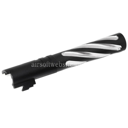 5KU 5 Zoll Edelstahl Tornado Stil Spiral Äußerer Lauf +11mm CW im Uhrzeigersinn Geeignet für Tokyo Marui Hi-Capa 5.1 GBB Pistolen Airsoft