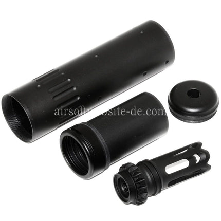 CYMA 150mm AAC SCAR-SD 5.56 QD Schalldämpfermit Mündungsfeuerdämpfer Geeignet für -14mm CCW Gegen den Uhrzeigersinn Lauf Gewehre Airsoft Schwarz