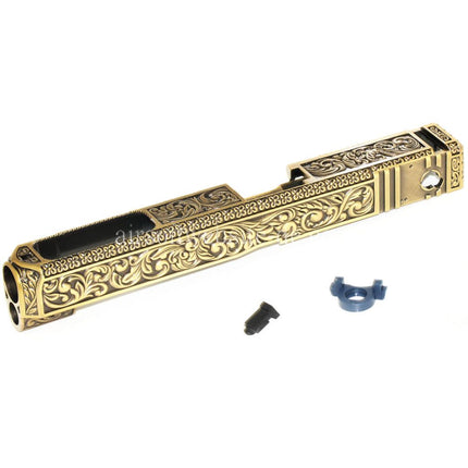 Archives Custom WE (WE-TECH) Gold Carved Pattern Schlitten Geeignet für WE G35 GBB Pistolen Airsoft Gold