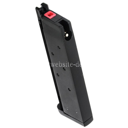 Armorer Works AW 16rd Tactical Gas Magazin Geeignet für EMG SAI Red / AW NE Serie / WE Einzelstapel 1911 Serie GBB Pistolen Airsoft Schwarz
