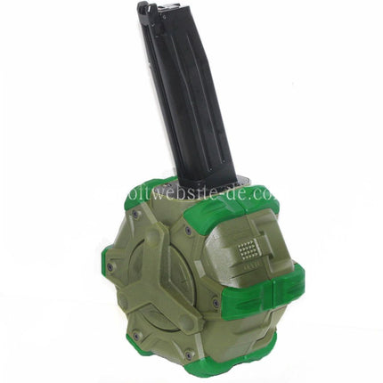 WE (WE-TECH) 350rd Gas Trommelmagazin Geeignet für Hi-Capa GBB Pistolen Airsoft OD