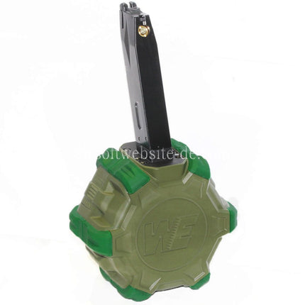 WE (WE-TECH) 350rd Gas Trommelmagazin Geeignet für AW MB Serie / KJW / WE / Tokyo Marui M9 M92 GBB Pistolen Airsoft