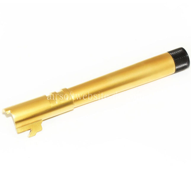 EMG Lizenziert STI DVC 3-GUN 132mm/138mm Äußerer Lauf mit Laufabdeckung Geeignet für EMG DVC 3-GUN / AW / WE / Tokyo Marui Hi-Capa 5.4 Variants GBB Pistolen Airsoft Gold