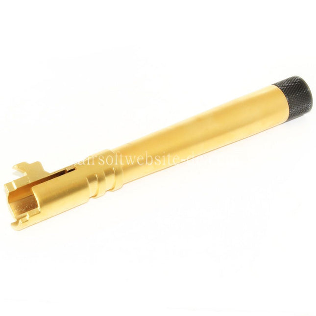 EMG Lizenziert STI DVC 3-GUN 132mm/138mm Äußerer Lauf mit Laufabdeckung Geeignet für EMG DVC 3-GUN / AW / WE / Tokyo Marui Hi-Capa 5.4 Variants GBB Pistolen Airsoft Gold