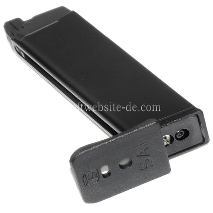 EMG SAI BLU 25rd MOS Gas Magazin Geeignet für Optic Ready Schlitten Version EMG SAI BLU STANDARD COMPACT / WE Galaxy / AW VX7 VX9 G17 G19 Serie GBB Pistolen Airsoft Schwarz