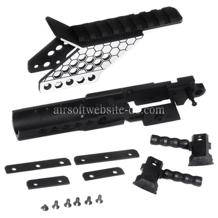 Armorer Works AW Vorgebohrt HX Mittlerer Rahmen mit Optikhalterung und Schnellspanngriff Geeignet für AW WE Tokyo Marui Hi-Capa Serie GBB Pistolen Airsoft Schwarz/Silber
