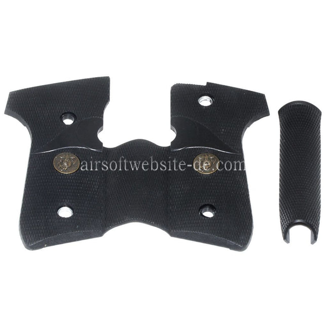 WE (WE-TECH) Rubber Griffabdeckung mit Backstrap Geeignet für Armorer Works AW WE M9 GBB Pistolen Airsoft Schwarz