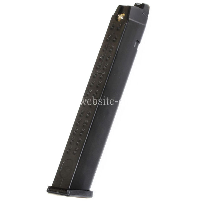 WE (WE-TECH) 50rd Gas Magazin Langer Typ geeignet für G17 G18C G34 G35 G-Serie GBB Pistolen Airsoft Schwarz